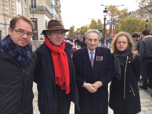 Céline MARTINEZ, Robi MORDER, Georges TERRIER en présence de Charles BERENHOLC - lycéen ayant manifesté le 11 novembre 1940